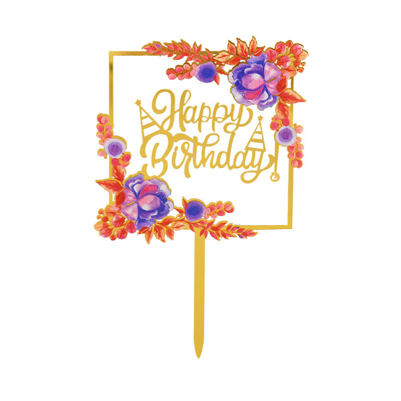 Acrylic Happy Birthday Cake Topper