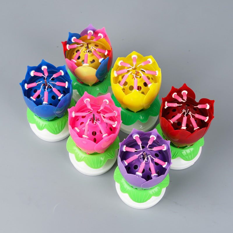 Rotating Musical Birthday Cake Firework Candles