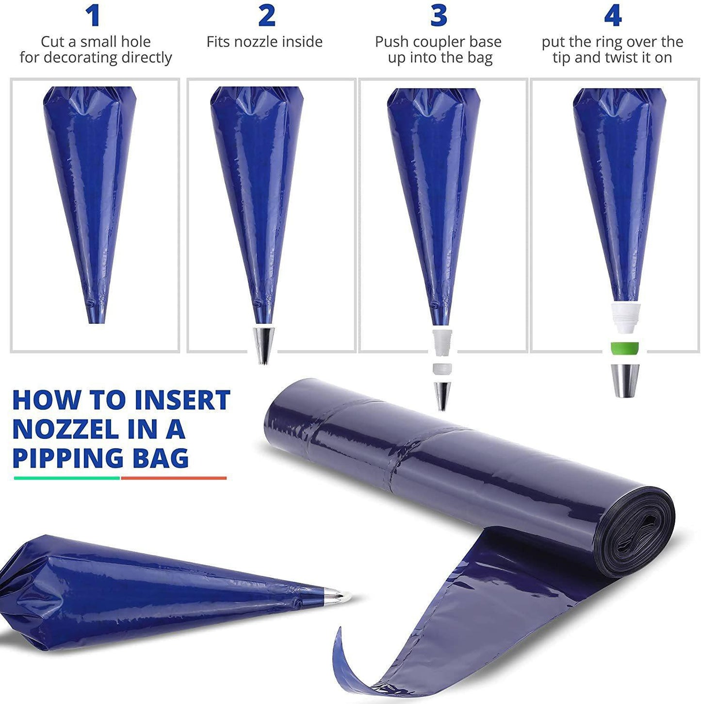 Blue Disposable Plastic Piping Bag