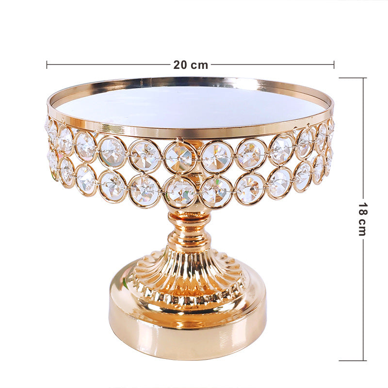 Gold Electroplated Crystal Cake Stand Set