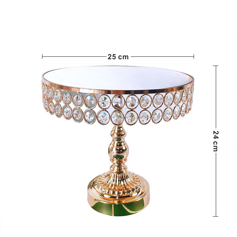 Gold Electroplated Crystal Cake Stand Set
