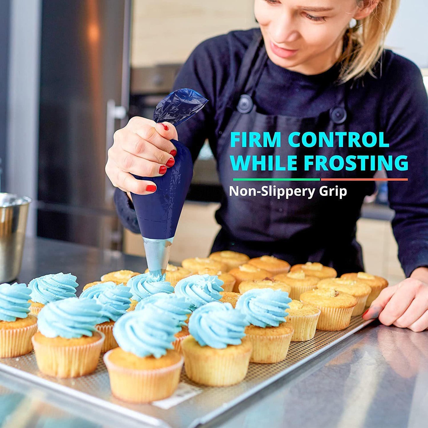 Blue Disposable Plastic Piping Bag