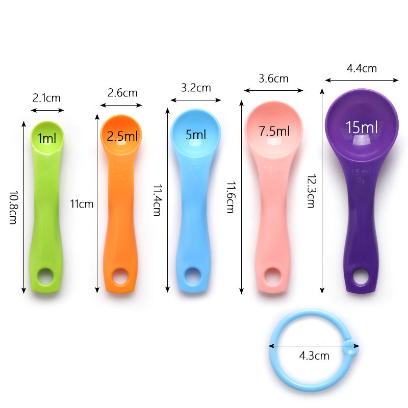 Set of 5 Plastic Measuring Spoons