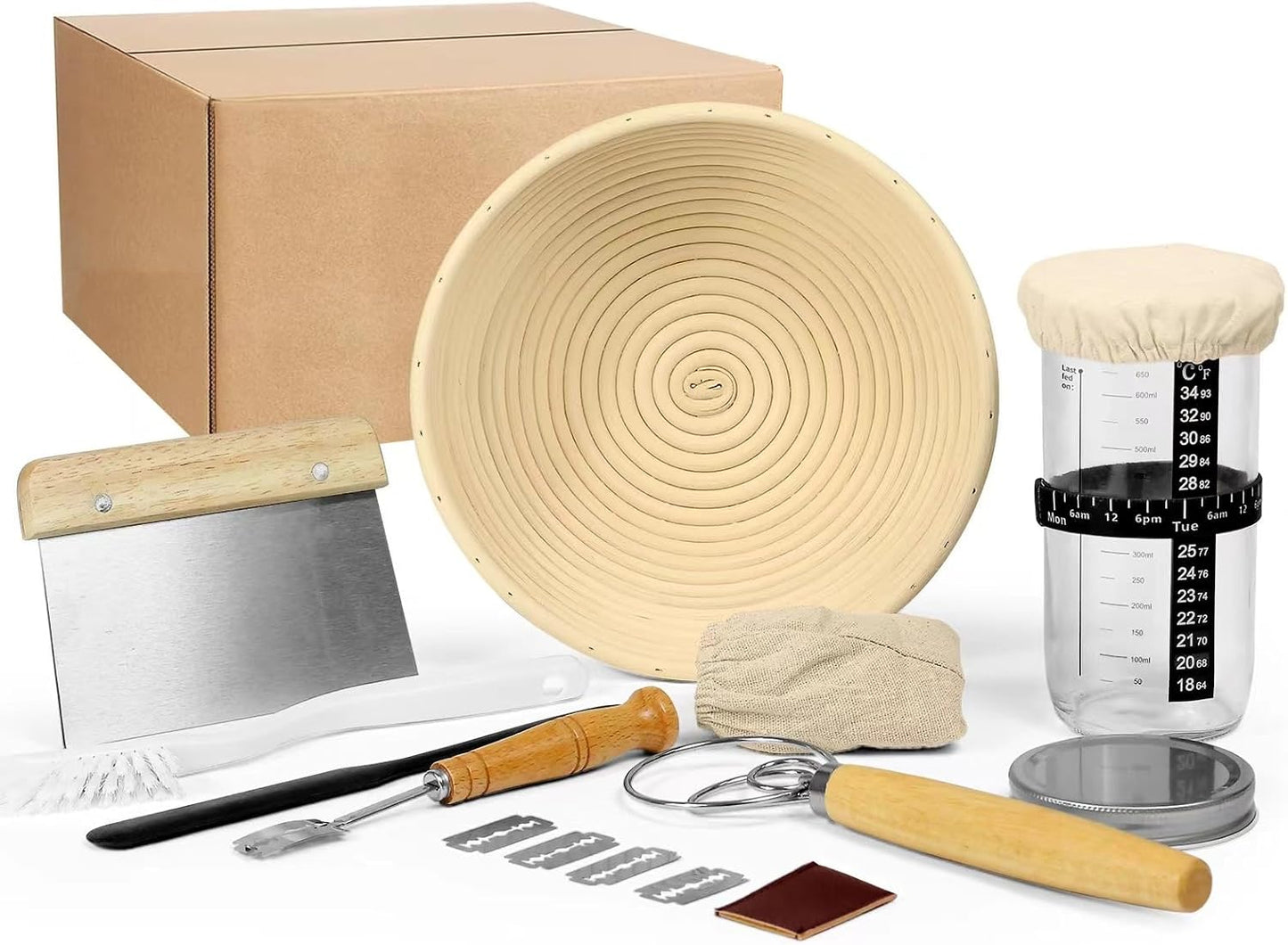 12-Piece Baking Kit Flour Mixer Fermentation Basket Set