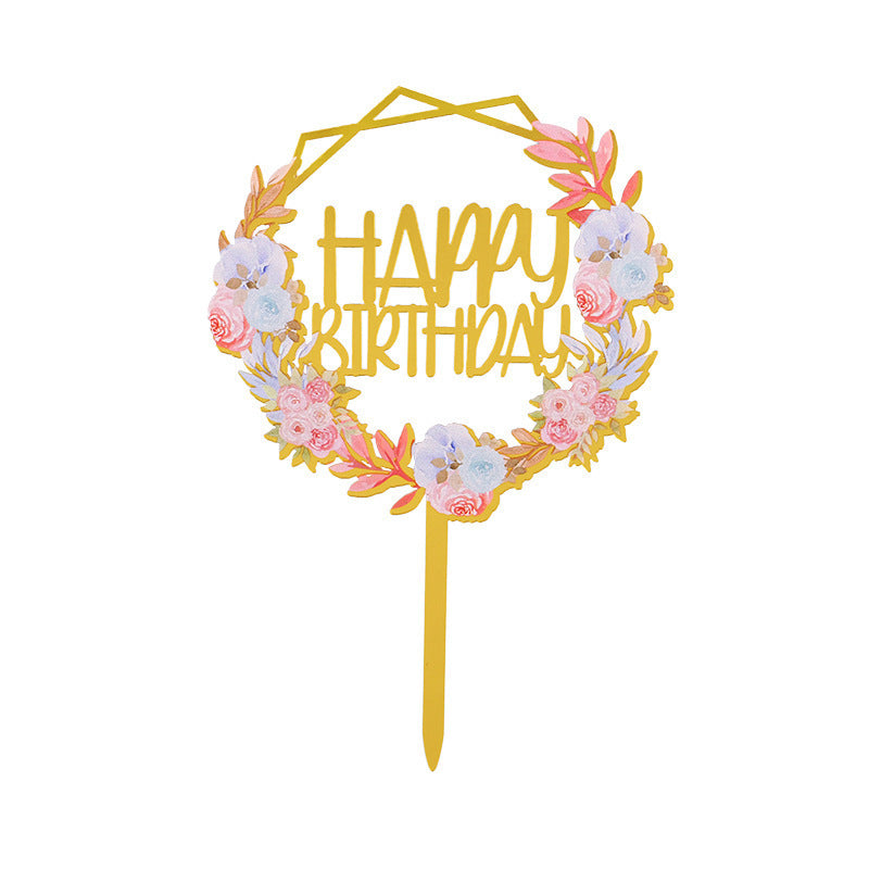 Acrylic Happy Birthday Cake Topper