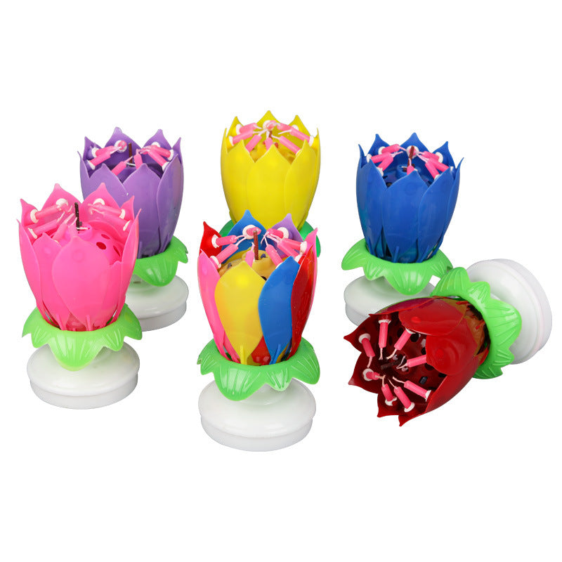 Rotating Musical Birthday Cake Firework Candles