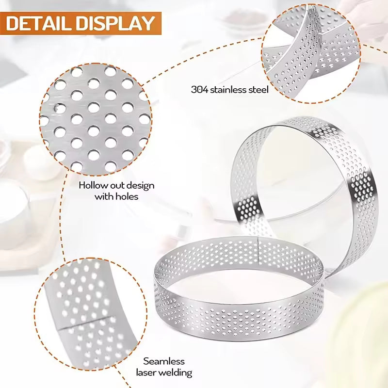 Heat-Resistant Round Tart Ring Set