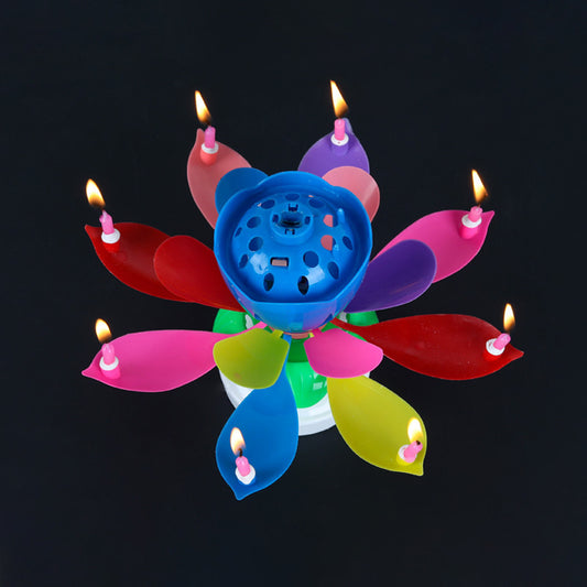 Rotating Musical Birthday Cake Firework Candles