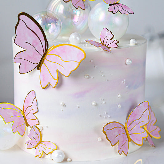 Pink Butterfly Cake Toppers