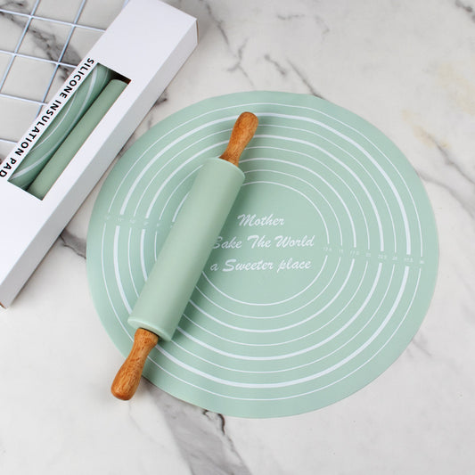 2-Piece Rolling Pin and Pastry Mat Set