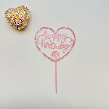 Acrylic Happy Birthday Cake Topper
