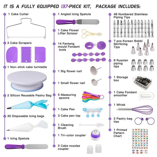 137-Piece Cake Baking Decorating Kit
