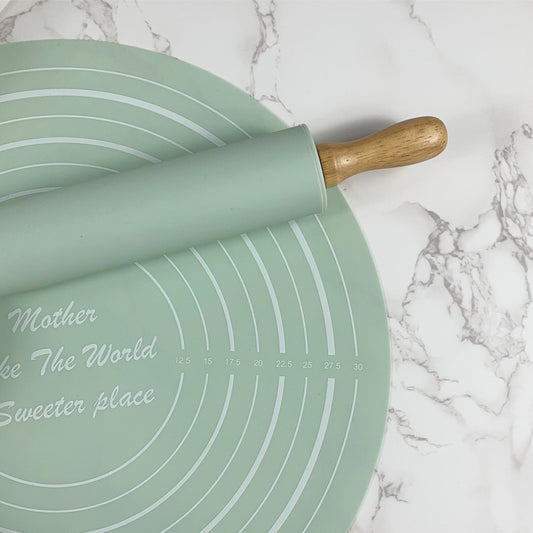 2-Piece Rolling Pin and Pastry Mat Set