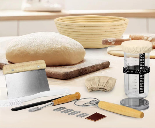 12-Piece Baking Kit Flour Mixer Fermentation Basket Set